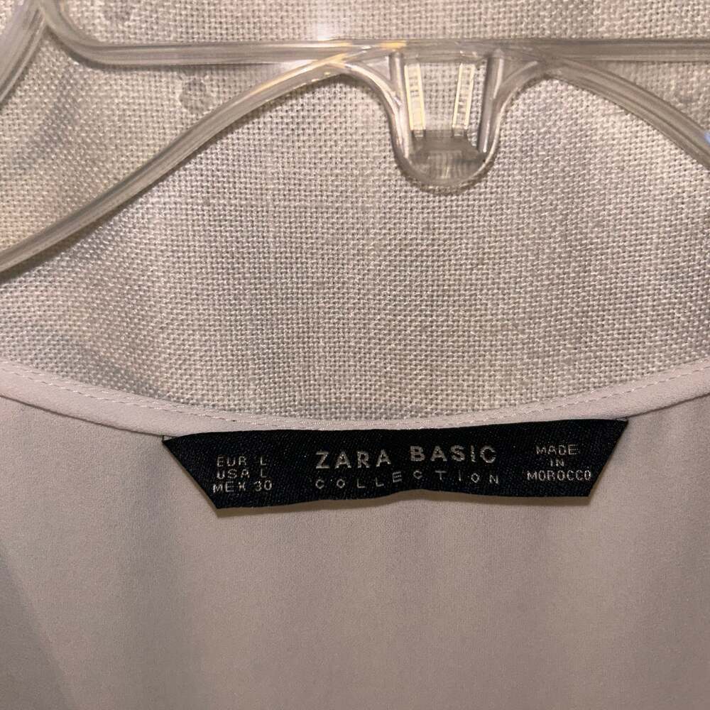 Zara Basic Collection White Asymmetrical Draped V… - image 2